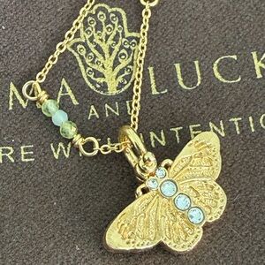 Karma and Luck Gold Butterfly Pendant Necklace